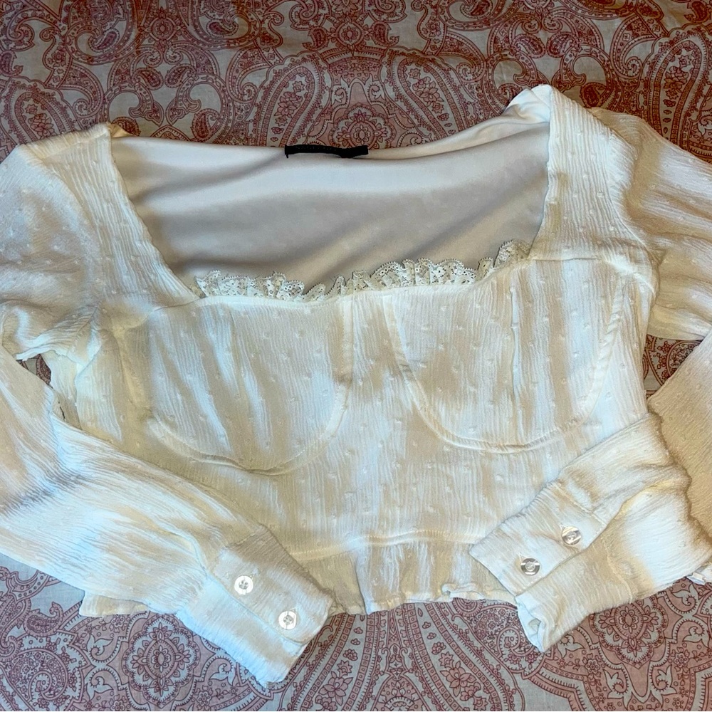 Nasty Gal cute cropped blouse size 8